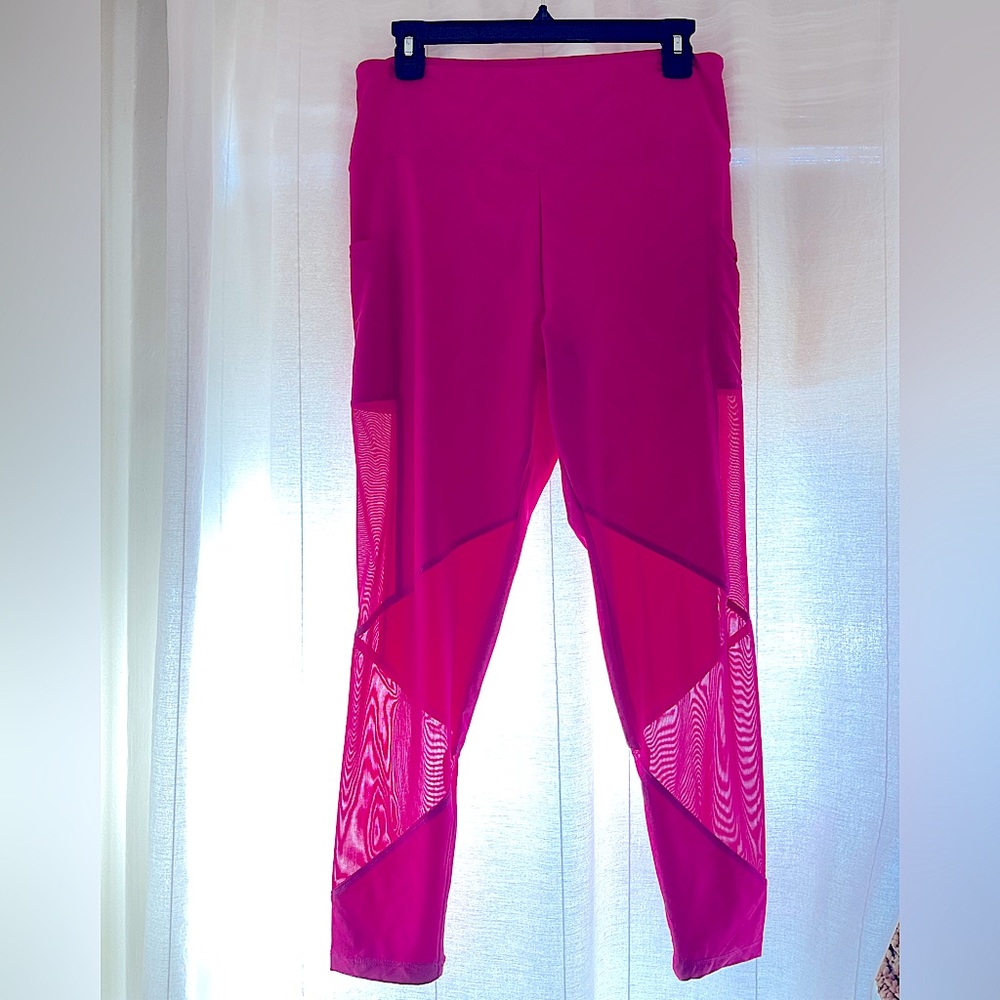 Bally HIGH WAISTED SIDE POCKET Hot Pink Leggings-XL